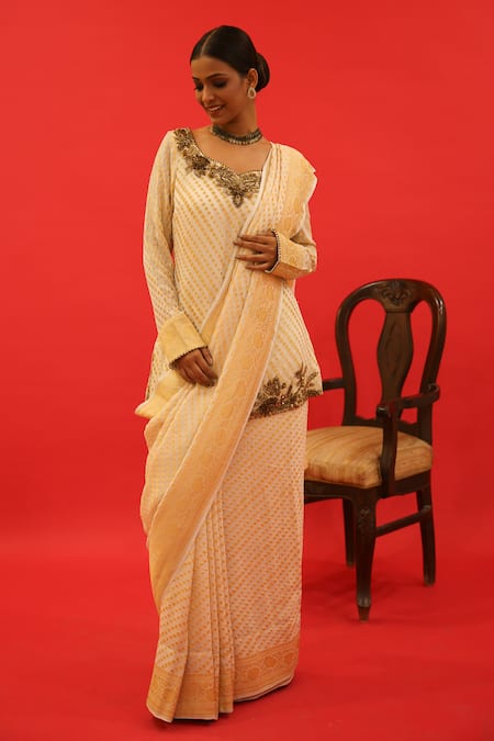 Long kurta store with saree