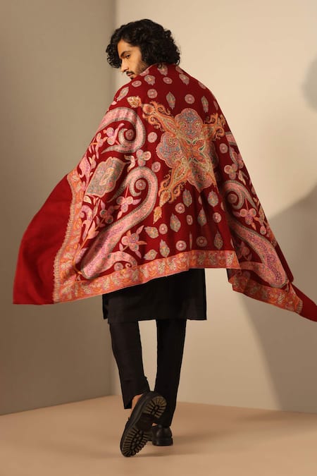 Dusala Pankti Abi Kari Handwork Pashmina Shawl 