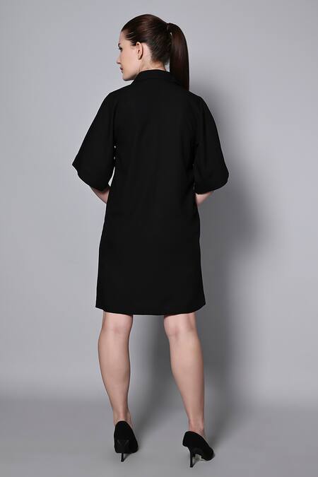 Dresses | Womens COS SILK PANEL T-SHIRT DRESS BLACK ~ Theatre Collective