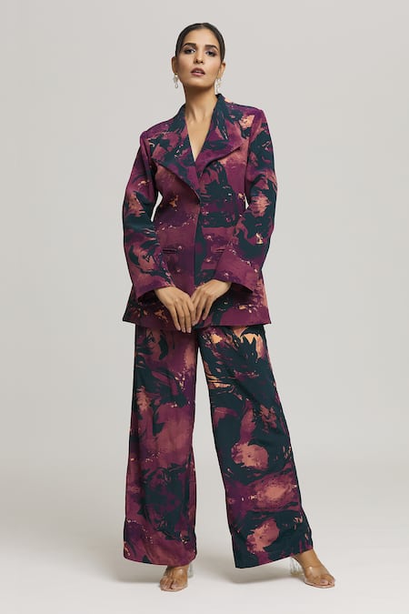 LABEL SHRISTI CHETANI Milan Abstract Print Blazer With Pant 