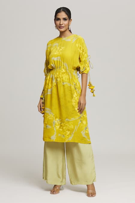 LABEL SHRISTI CHETANI Rangat Abstract Print Flared Kurta With Pant 