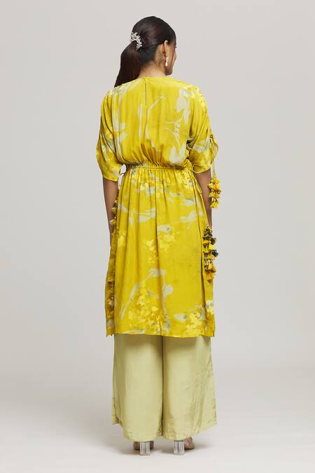 Label Shristi Chetani Rangat Abstract Print Flared Kurta With Pant 