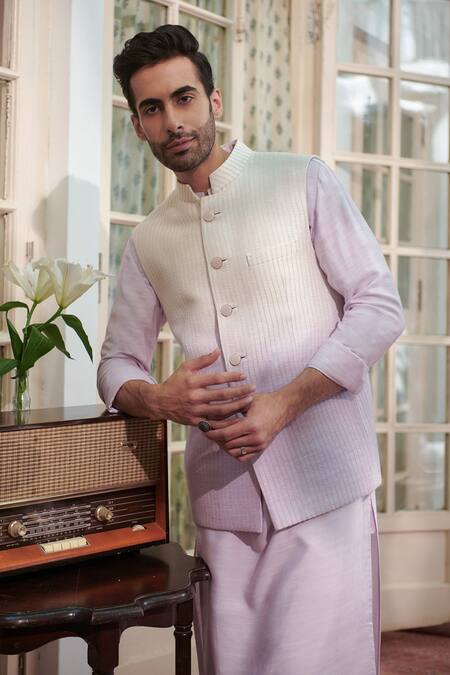 Philocaly Purple Mauve Ombre Cotton Silk Blend Bundi Online at Aza Fashions Philocaly_Purple Mauve Ombre Cotton Silk Blend Bundi _Online_at_Aza_Fashions