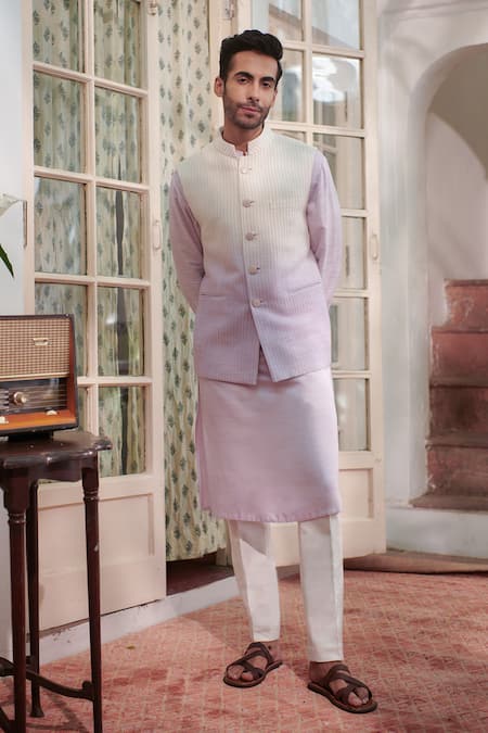 Philocaly Mauve Ombre Bundi & Kurta Set 