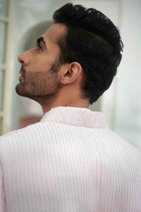 Philocaly Pink Cotton, Silk Solid Bundi Online at Aza Fashions Philocaly_Pink Cotton, Silk Solid Bundi _Online_at_Aza_Fashions