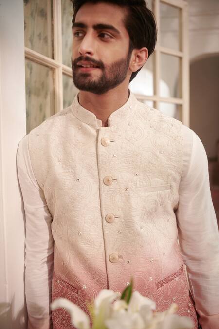 Buy Philocaly Off White Silk Embroidery, Sequins Hand Bundi And Kurta Set Online at Aza Fashions Buy_Philocaly_Off White Silk Embroidery, Sequins Hand Bundi And Kurta Set _Online_at_Aza_Fashions