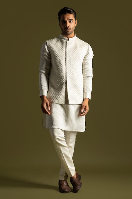 Paarsh French Knots Embroidered Nehru Jacket 