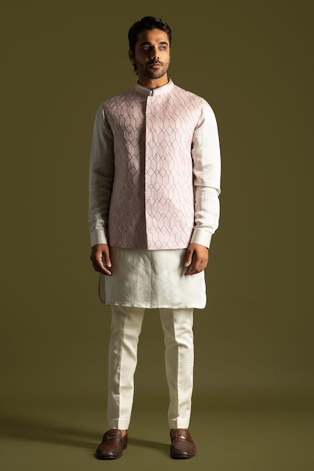 PAARSH Geometric Embroidered Nehru Jacket 