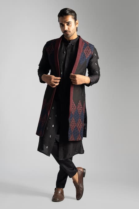 Paarsh Thread Work Jacket & Kurta Set 