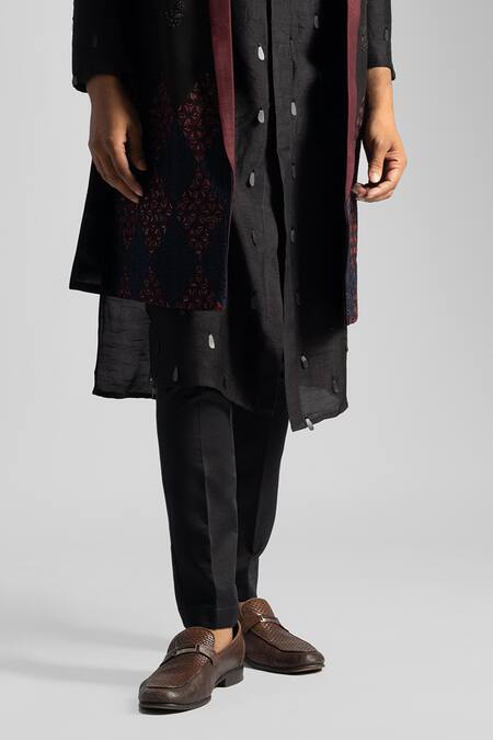 Buy PAARSH Brown Cotton, Bamboo Embroidery Nehru Jacket And Kurta Set Online at Aza Fashions Buy_PAARSH_Brown Cotton, Bamboo Embroidery Nehru Jacket And Kurta Set _Online_at_Aza_Fashions