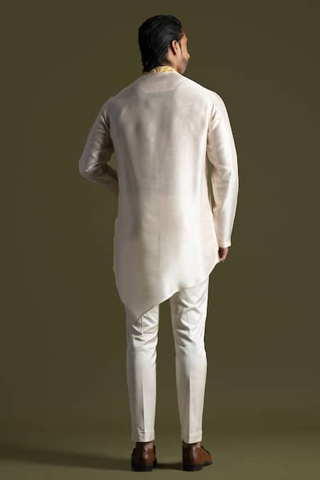 PAARSH French Knot Embroidered Placket Kurta With Pant 