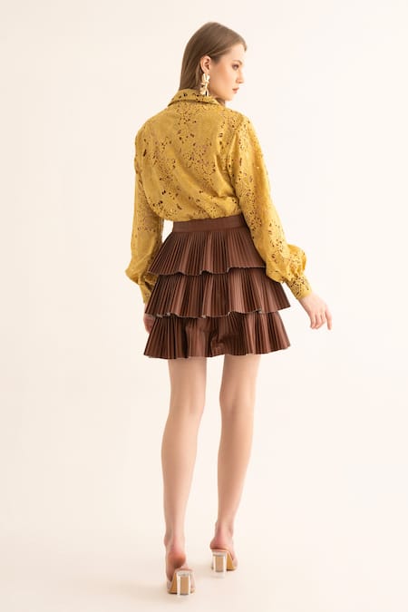 Torqadorn Cotton Floral Cutwork Shirt 