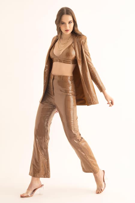 Buy_Torqadorn_Gold Sequins Embroidered Blazer _Online_at_Aza_Fashions