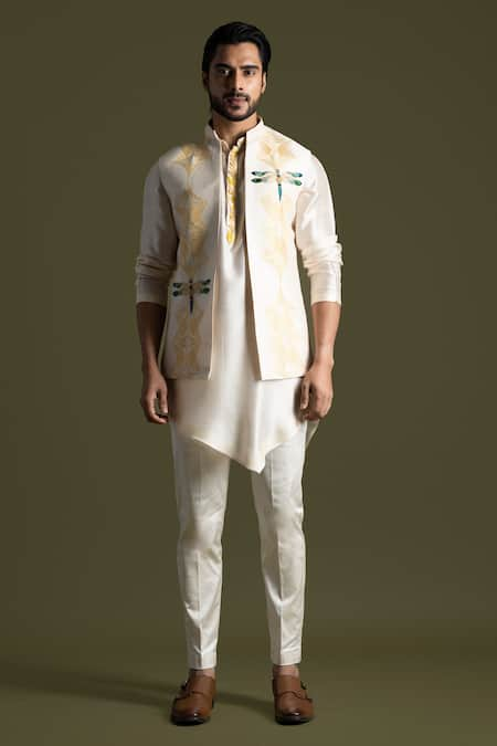 Paarsh Applique Embroidered Nehru Jacket 