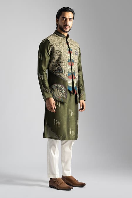 Paarsh Embroidered Nehru Jacket & Kurta Set 