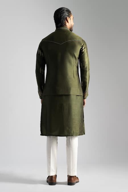 PAARSH Egyptian Script Embroidered Nehru Jacket Set 