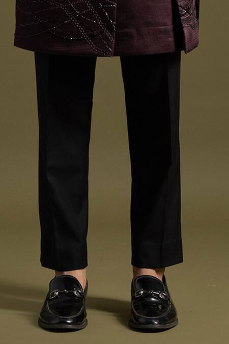 PAARSH Purple Linen, Satin Brooches Mystic Swerve Embroidered Achkan With Trouser Online at Aza Fashions PAARSH_Purple Linen, Satin Brooches Mystic Swerve Embroidered Achkan With Trouser _Online_at_Aza_Fashions