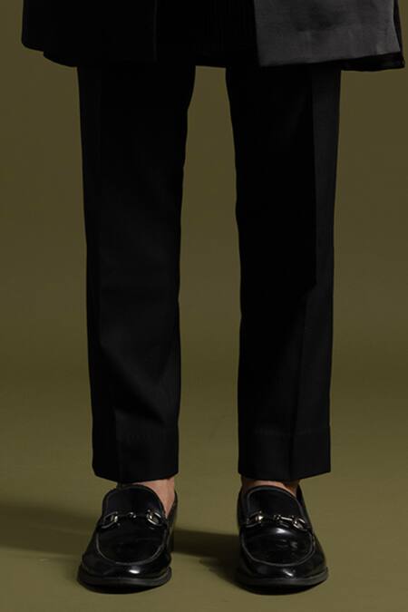 Buy PAARSH Black Cotton, Linen, Satin Embroidery Synodic Storm Achkan Trouser Set Online at Aza Fashions Buy_PAARSH_Black Cotton, Linen, Satin Embroidery Synodic Storm Achkan Trouser Set _Online_at_Aza_Fashions