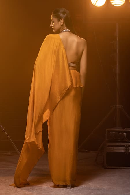 Kavita Arora Pre-Draped Ruffle Saree With Embroidered Bustier 