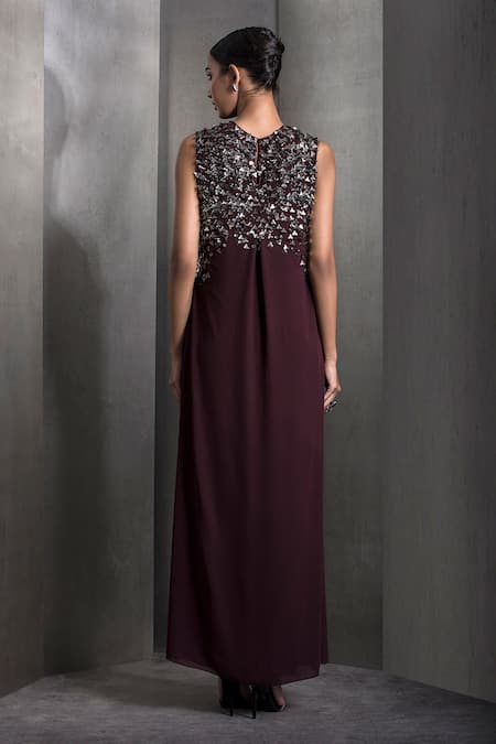 Rohit Gandhi + Rahul Khanna Sequin Embroidered High-Low Top With Pant 