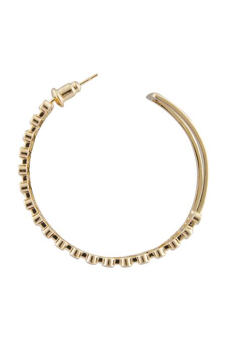 Shop_Minaki_Multi Color Crystals Cubic Zirconia Embellished Hoop Earrings _Online_at_Aza_Fashions