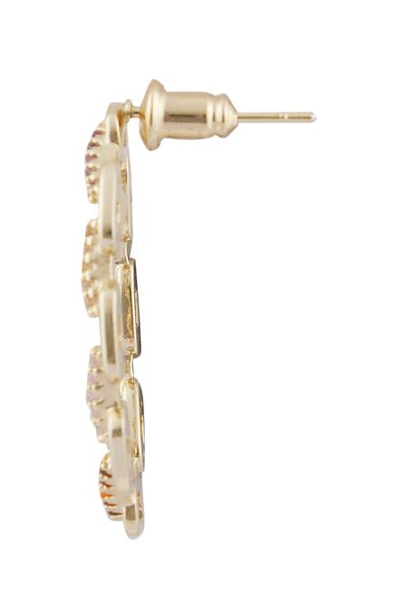 Minaki_Multi Color Stones Chain Pattern Embellished Earrings _Online_at_Aza_Fashions