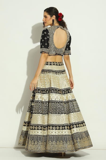 Vandana Sethi Mirror Work Lehenga Set 