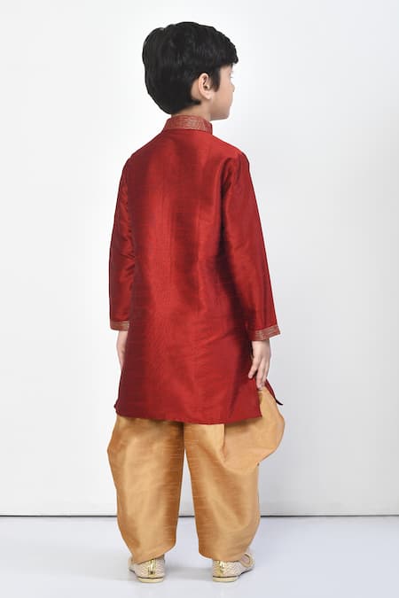 Petite Pomme Embroidered Kurta & Dhoti Pant Set 