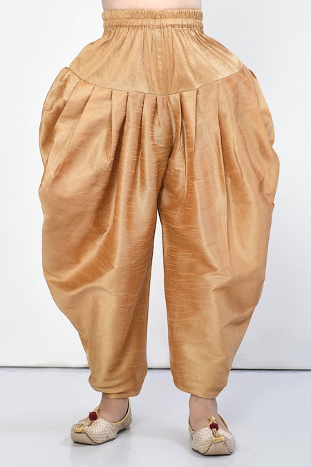 Petite Pomme_Maroon Silk Embroidered Kurta And Dhoti Pant Set _Online_at_Aza_Fashions