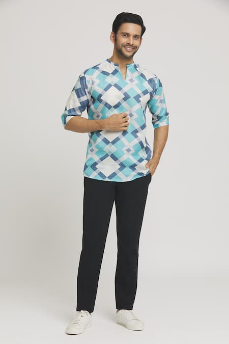 Arihant Rai Sinha Abstract Geometric Print Shirt 