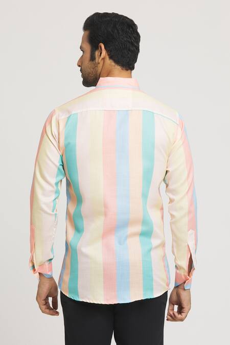 Shop_Arihant Rai Sinha_Multi Color Cotton Block Shirt _at_Aza_Fashions