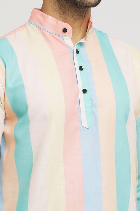 Shop_Arihant Rai Sinha_Multi Color Cotton Block Shirt _Online_at_Aza_Fashions