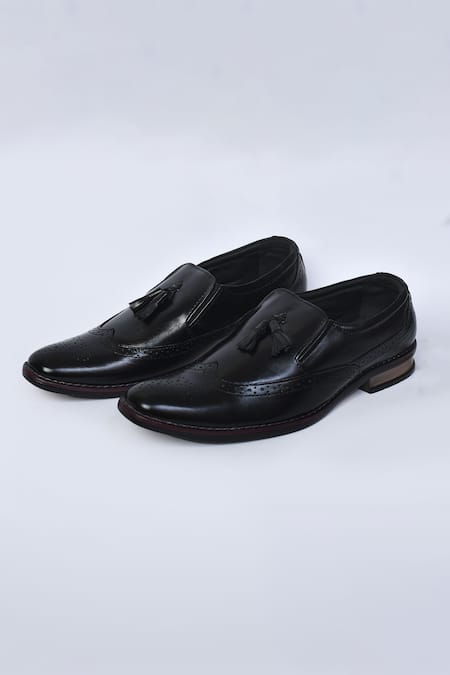 Arihant Rai Sinha Leather Slip On Brogue Shoes 