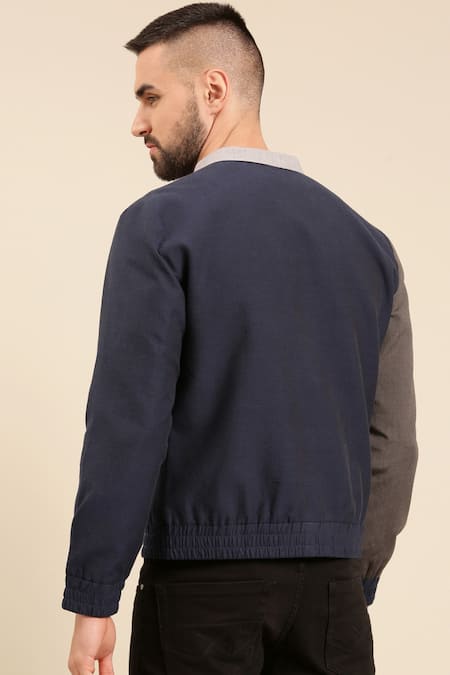 Mayank Modi - Men Tonal Colour Block Bomber Jacket 