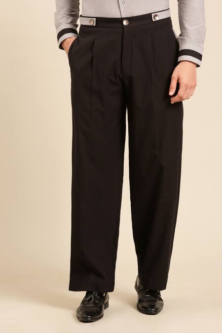 Mayank Modi - Men Grey Cotton Mandarin Collar Shirt With Pant at Aza Fashions Mayank Modi - Men_Grey Cotton Mandarin Collar Shirt With Pant _at_Aza_Fashions