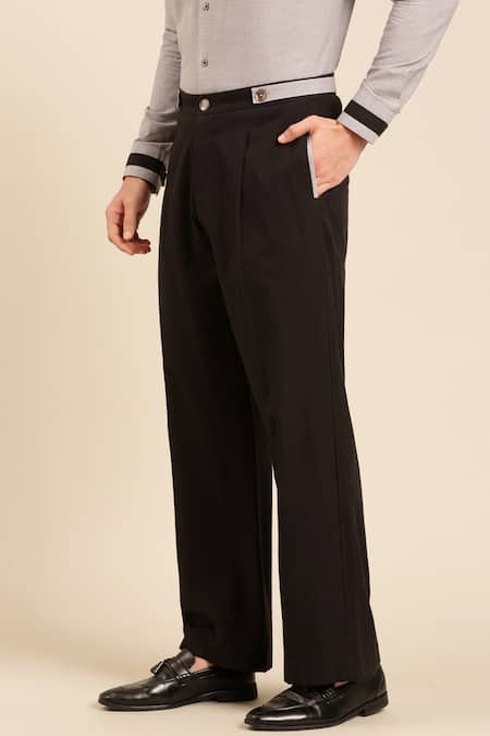 Buy Mayank Modi - Men Black Cotton Solid Pant Online at Aza Fashions Buy_Mayank Modi - Men_Black Cotton Solid Pant _Online_at_Aza_Fashions