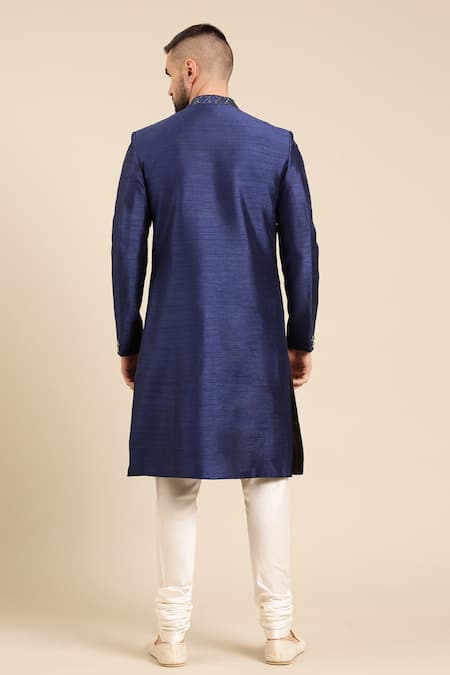 Mayank Modi - Men Cutdana Angular Pattern Sherwani With Churidar 