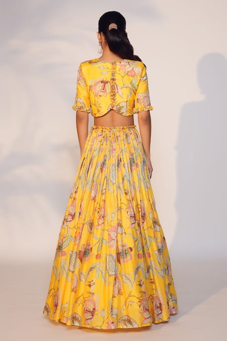 Anu Pellakuru Floral Pattern Blouse & Lehenga Set 