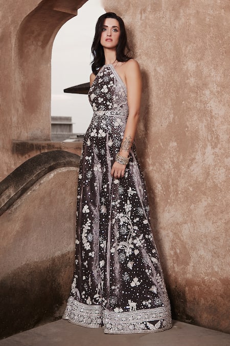 Matsya British Celestial Dori Embroidered Jumpsuit 