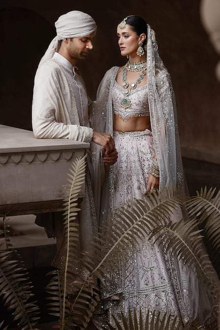 Buy Matsya Pink Raw Silk Hand Royal Masai Holy Trinity Bridal Lehenga Set Online at Aza Fashions Buy_Matsya_Pink Raw Silk Hand Royal Masai Holy Trinity Bridal Lehenga Set _Online_at_Aza_Fashions