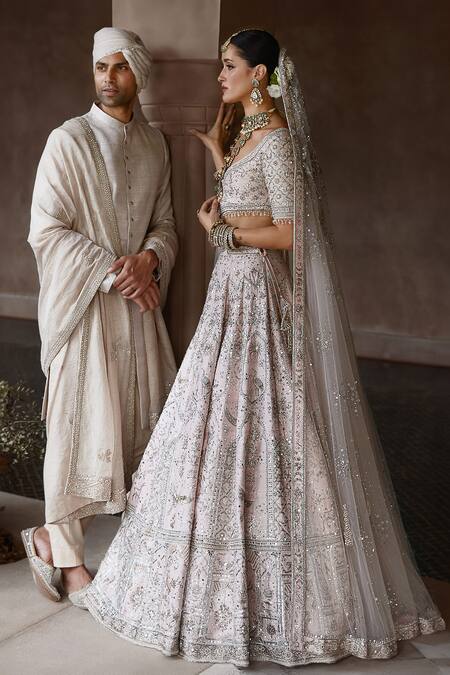 Shop Matsya Pink Raw Silk Hand Royal Masai Holy Trinity Bridal Lehenga Set Online at Aza Fashions Shop_Matsya_Pink Raw Silk Hand Royal Masai Holy Trinity Bridal Lehenga Set _Online_at_Aza_Fashions