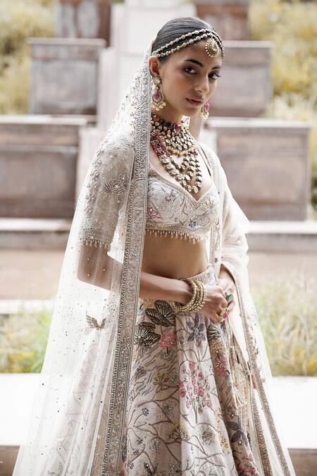 Matsya Off White Lehenga And Blouse Vintage Udaibagh Shikargah Bridal Set at Aza Fashions Matsya_Off White Lehenga And Blouse Vintage Udaibagh Shikargah Bridal Set _at_Aza_Fashions