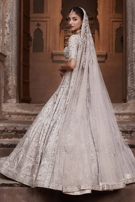 Buy Matsya Beige Tissue Sequins, Needle Holy Trinity Dori Embroidered Bridal Lehenga Set Online at Aza Fashions Buy_Matsya_Beige Tissue Sequins, Needle Holy Trinity Dori Embroidered Bridal Lehenga Set _Online_at_Aza_Fashions