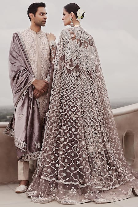 Matsya Royal Amanbagh Velvet Embroidered Stole 