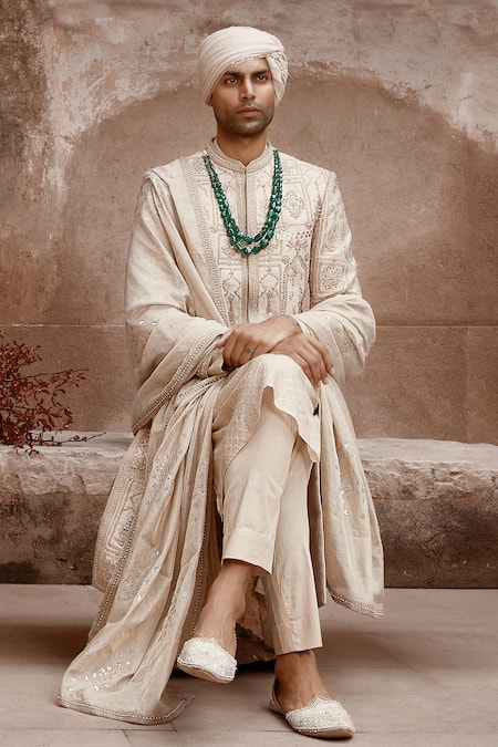 Matsya Imperial Masai Embroidered Sherwani & Kurta Set 