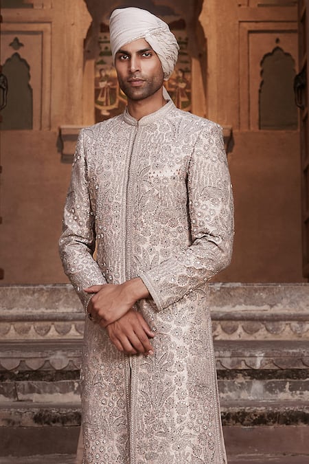 Matsya Vintage Needle Nandigram Embroidered Sherwani Set 