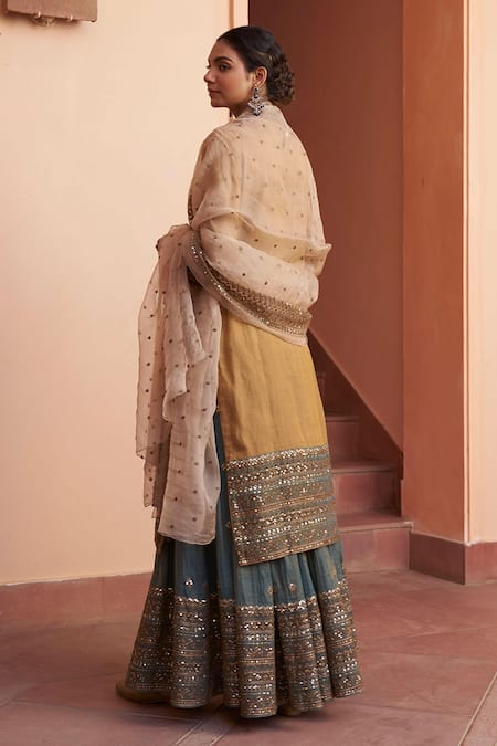 Naaz By Noor Floral Embroidered Kurta Sharara Set