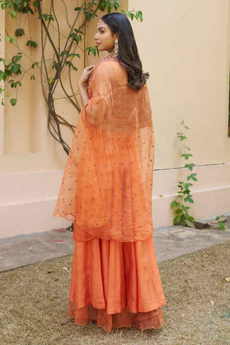 Naaz By Noor Embroidered Cape Sharara Set 