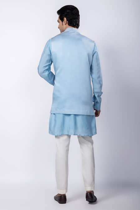 Smriti By Anju Agarwal Floral Hand Embroidered Nehru Jacket 