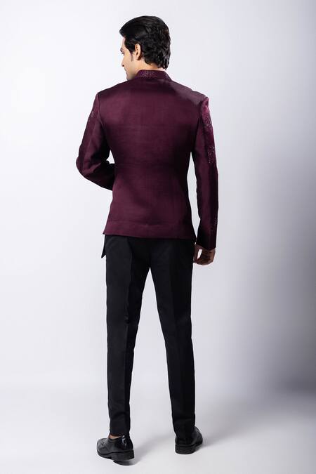 Smriti By Anju Agarwal Lucius Hand Embroidered Bandhgala & Trouser Set 